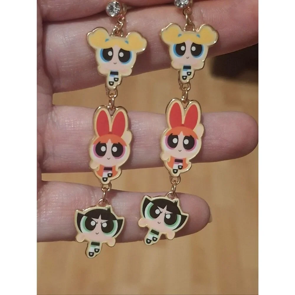 Power Puff Girls Dangle Earrings